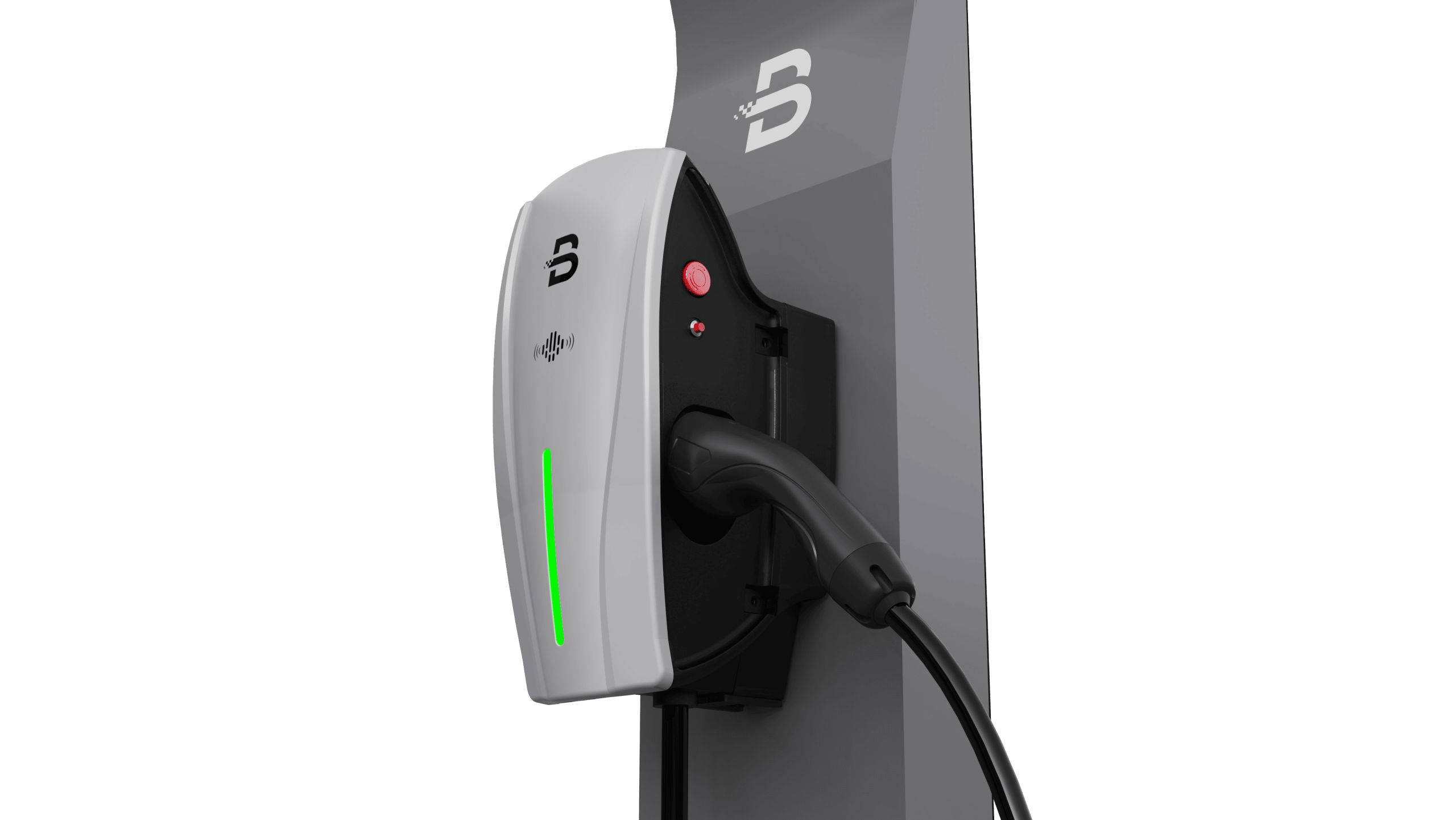 Borne sur mur avec cable integrer